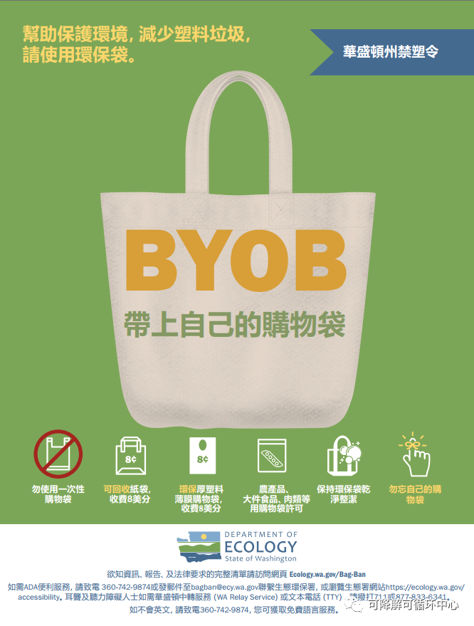 10月1日實施！華盛頓州一次（cì）性塑料袋禁令